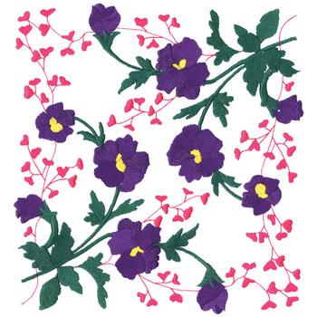 Purple Pansies Machine Embroidery Design