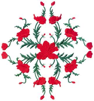 Red Poppy Machine Embroidery Design