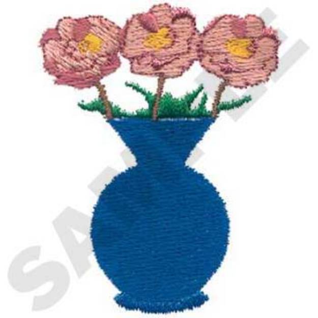 Picture of Vase Of Moss Roses Machine Embroidery Design