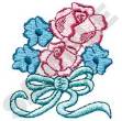 Picture of Flowers And Ribbon Machine Embroidery Design