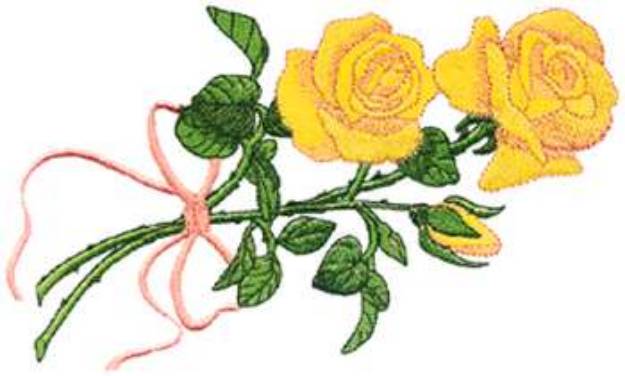 Picture of Yellow Roses Machine Embroidery Design