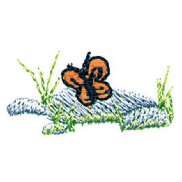 Picture of Butterfly With Rock Machine Embroidery Design
