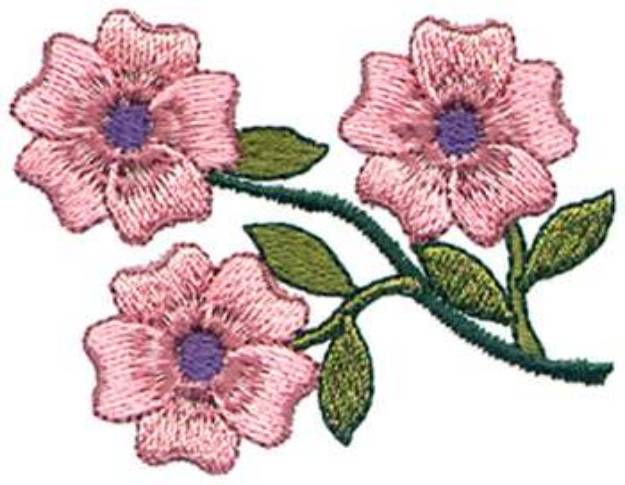 Picture of Pink Dogwood Flowers Machine Embroidery Design