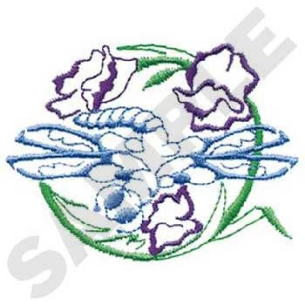 Picture of Snapdragon With Fly Machine Embroidery Design
