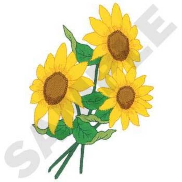 Picture of Sunflower Bouquet Machine Embroidery Design