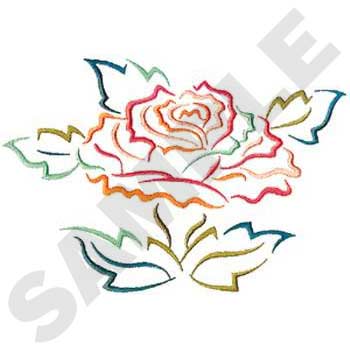 Rose Outline Machine Embroidery Design