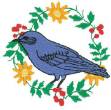 Picture of Bird With Foilage Machine Embroidery Design