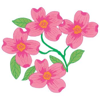 Dogwood Flowers Machine Embroidery Design