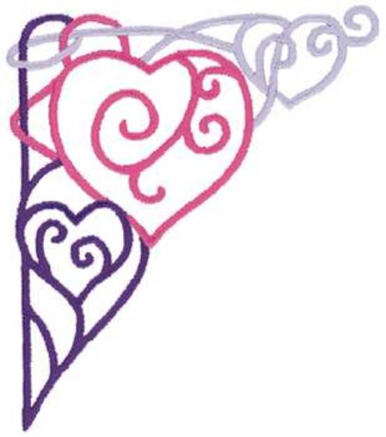 Picture of Heart Scroll Border Machine Embroidery Design