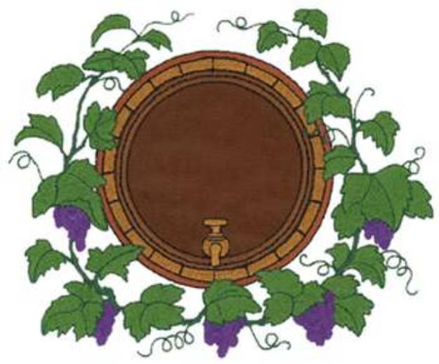 Picture of Wine Barrel Applique Machine Embroidery Design