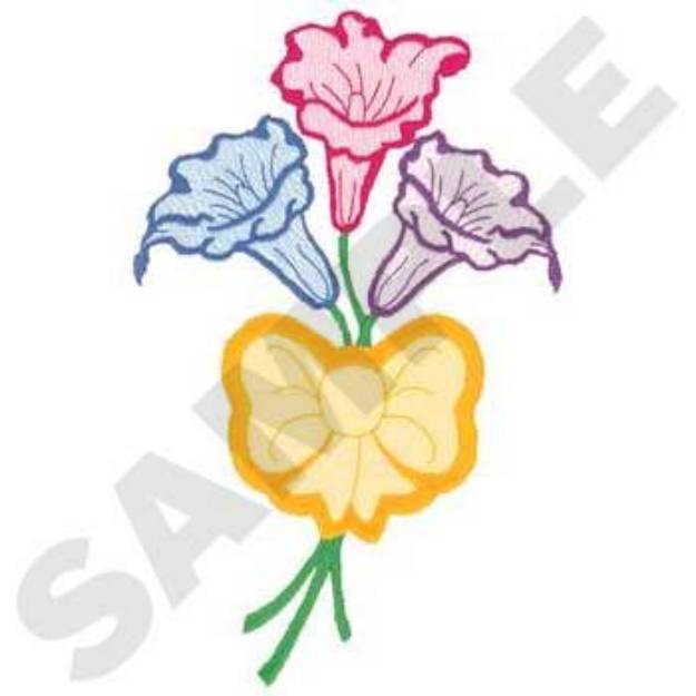 Picture of Flower Bouquet Applique Machine Embroidery Design