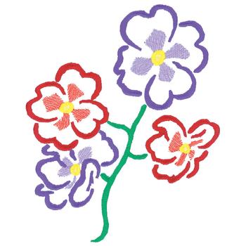 Dogwood Outline Machine Embroidery Design