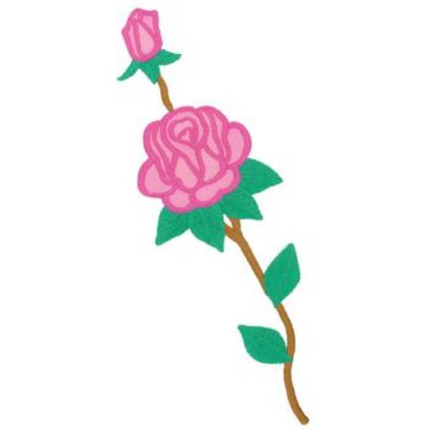 Picture of Rose And Rosebud Machine Embroidery Design