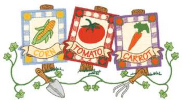 Picture of Vegetable Seed Packets Machine Embroidery Design