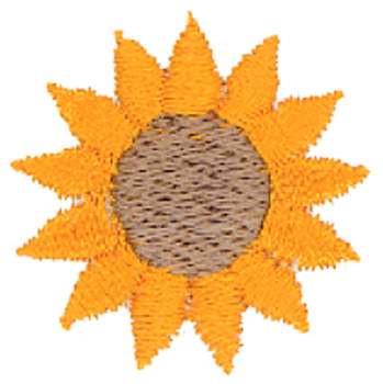 Sunflower 1 inch Machine Embroidery Design
