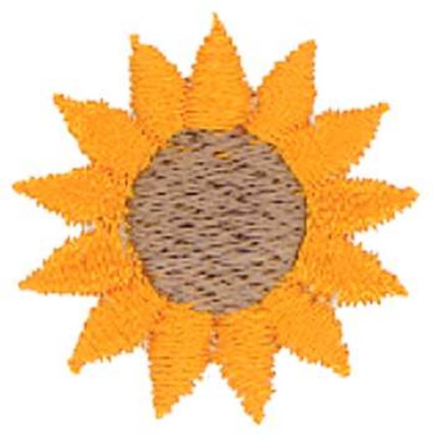 Picture of Sunflower 1 inch Machine Embroidery Design