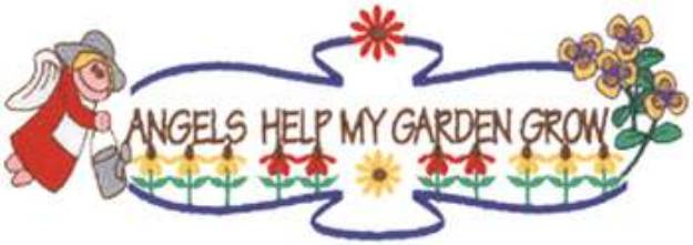 Picture of Angels Help My Garden Machine Embroidery Design