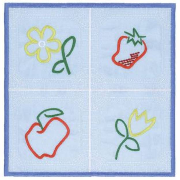 Picture of Quilt Square Applique Machine Embroidery Design