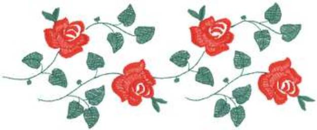 Picture of Thin Stem Roses Machine Embroidery Design