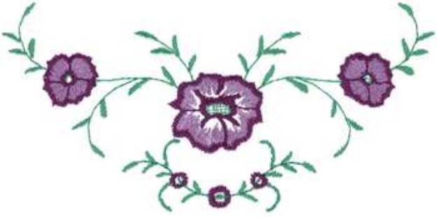 Picture of Floral Scroll Machine Embroidery Design