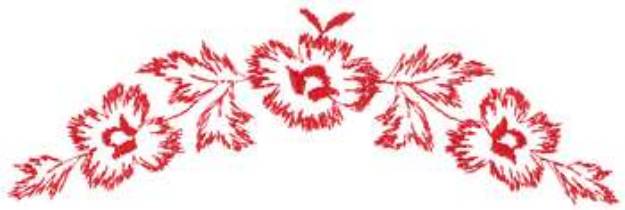 Picture of Redwork Floral Spray Machine Embroidery Design