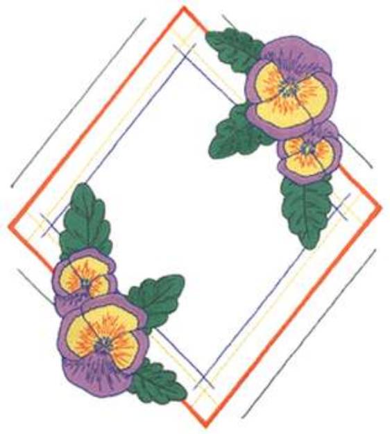 Picture of Pansy Border Machine Embroidery Design