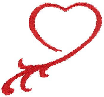 Heart Scroll Machine Embroidery Design