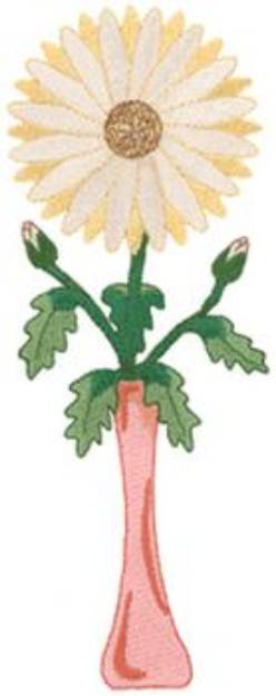 Picture of Daisy In Vase Machine Embroidery Design