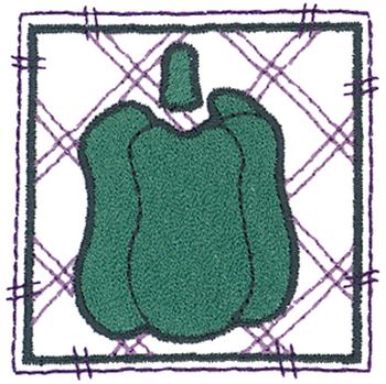 Green Pepper Patchwork Machine Embroidery Design