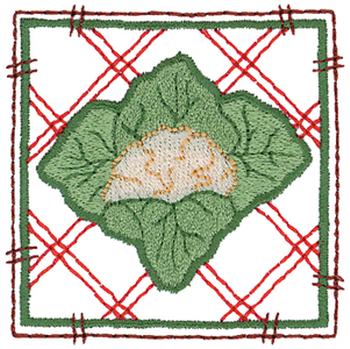 Cauliflower Patchwork Square Machine Embroidery Design