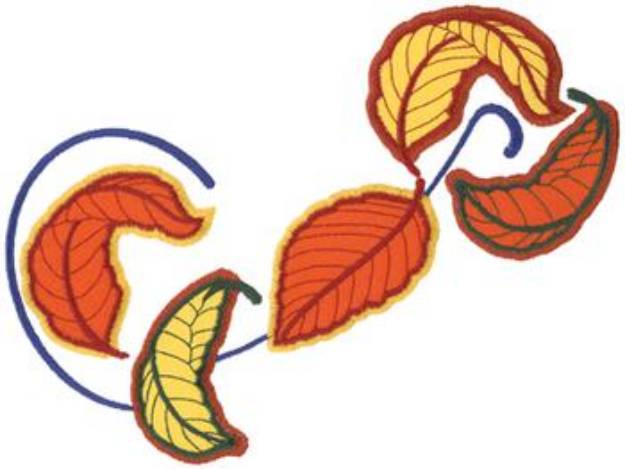 Picture of Leaves Applique Machine Embroidery Design
