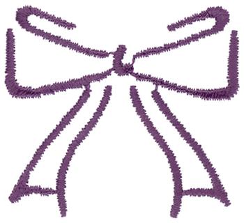 Purple Bow Outline Machine Embroidery Design