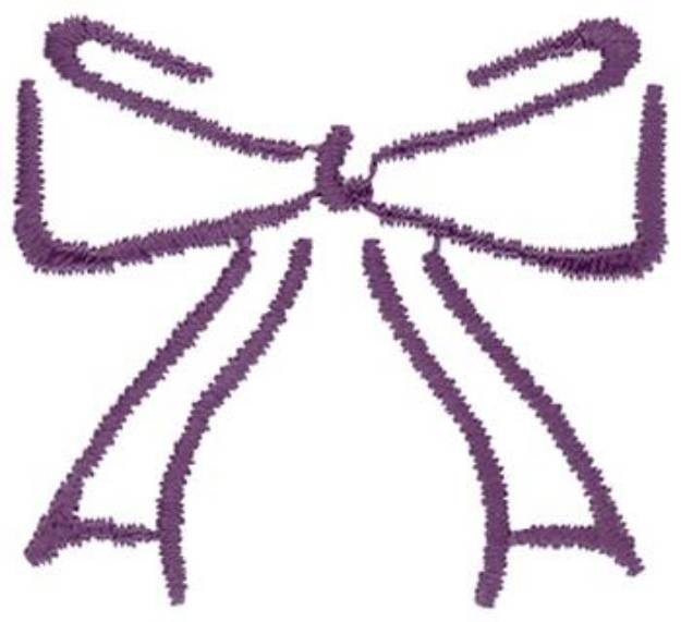 Picture of Purple Bow Outline Machine Embroidery Design