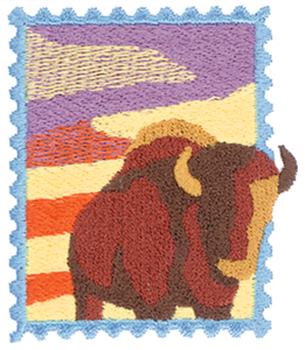 Bison Stamp Machine Embroidery Design
