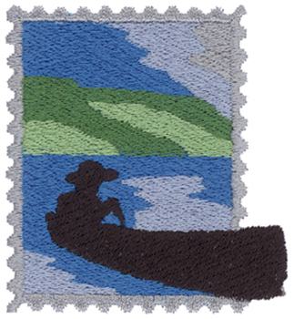 Canoe Stamp Machine Embroidery Design