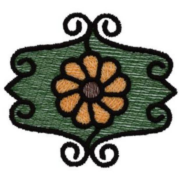 Picture of Stain Glass Floral Machine Embroidery Design