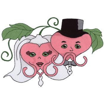 Bride And Groom Flowers Machine Embroidery Design