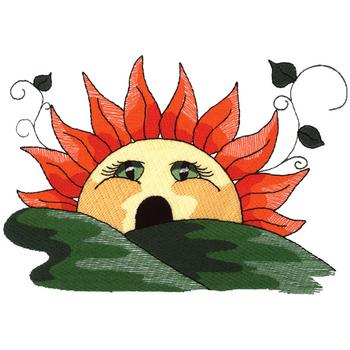 Sunflower Scene Machine Embroidery Design