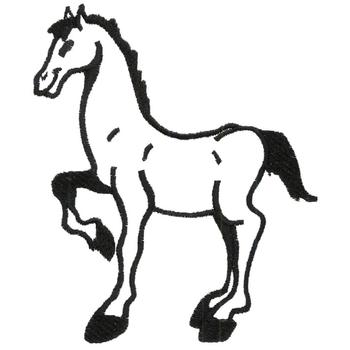Large Horse Outline Machine Embroidery Design