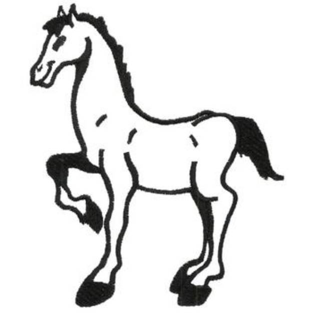 Picture of Large Horse Outline Machine Embroidery Design