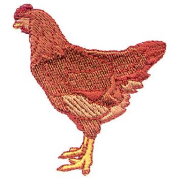Picture of Red Chicken Machine Embroidery Design