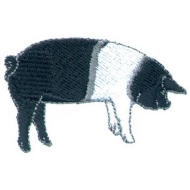 Picture of Black And White Pig Machine Embroidery Design