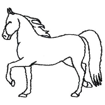 Tennessee Walker Outline Machine Embroidery Design