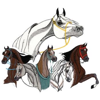 Horse Collage Machine Embroidery Design