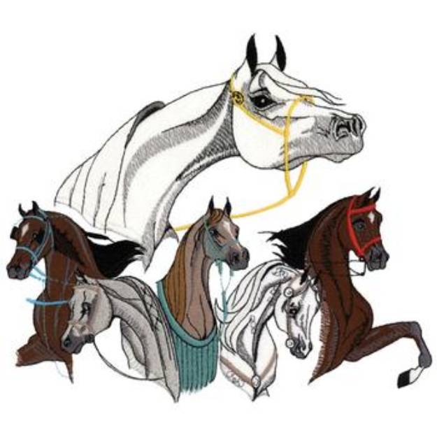Picture of Horse Collage Machine Embroidery Design