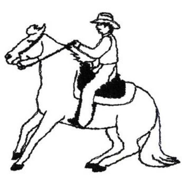 Picture of Reining Horse Outline Machine Embroidery Design