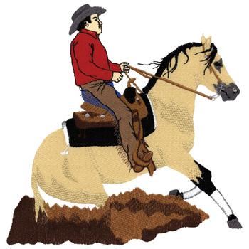 Reining Horse Rider Machine Embroidery Design