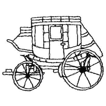 Stage Coach Outline Machine Embroidery Design