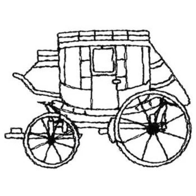 Picture of Stage Coach Outline Machine Embroidery Design