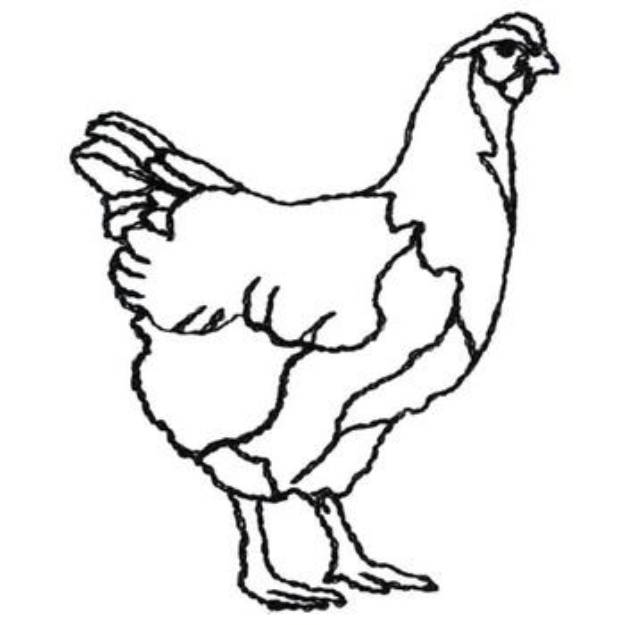 Picture of Hen Outline Machine Embroidery Design